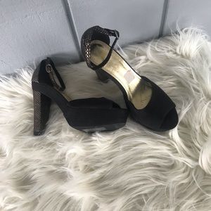 NW H & M Suede Platform High Heels Sandals
